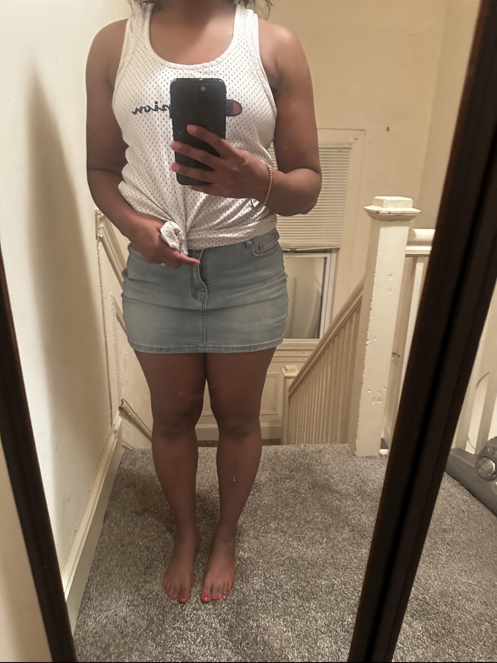 Light Blue Denim Mini Skirt - Casual Women's Skirt